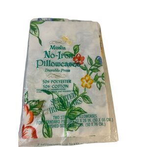 2 West Point Pepperell Pillow Cases No-Iron USA Irregular NEW 20"x26"